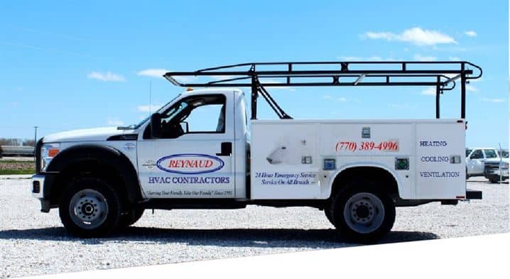 Reynaud HVAC Contractors service truck ready to repair your HVAC systerm - Trusted HVAC Professionals in Coweta County GA