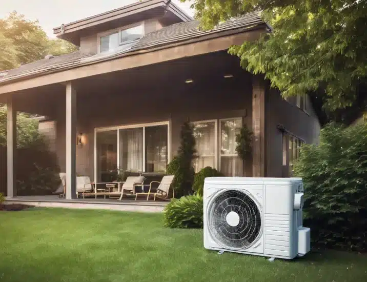 AC condenser in a backyard - A guide to HVAC maintenance tyo keep your home comfortable year-round!