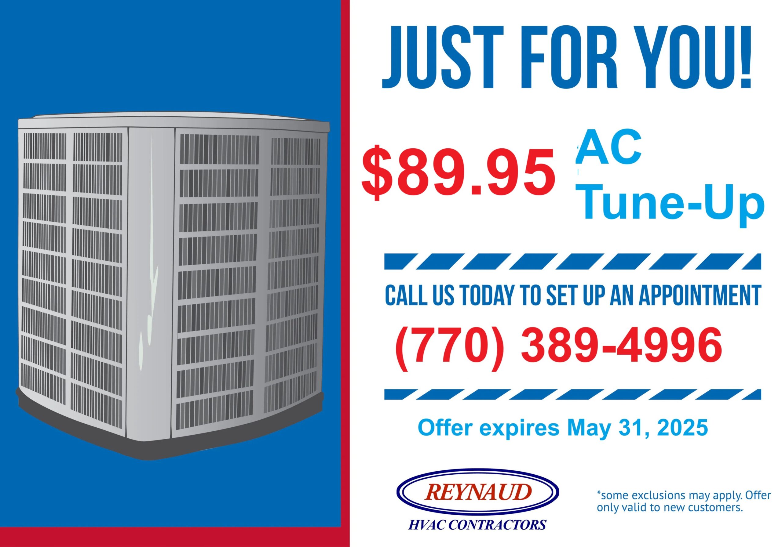 AC Spring Tune-up $89.95 offer ends May 31, 2025